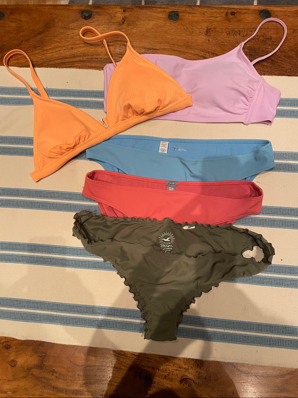 Mixed-Color Women’s Bikini Sets - Pink, Orange, Blue, Red, Olive